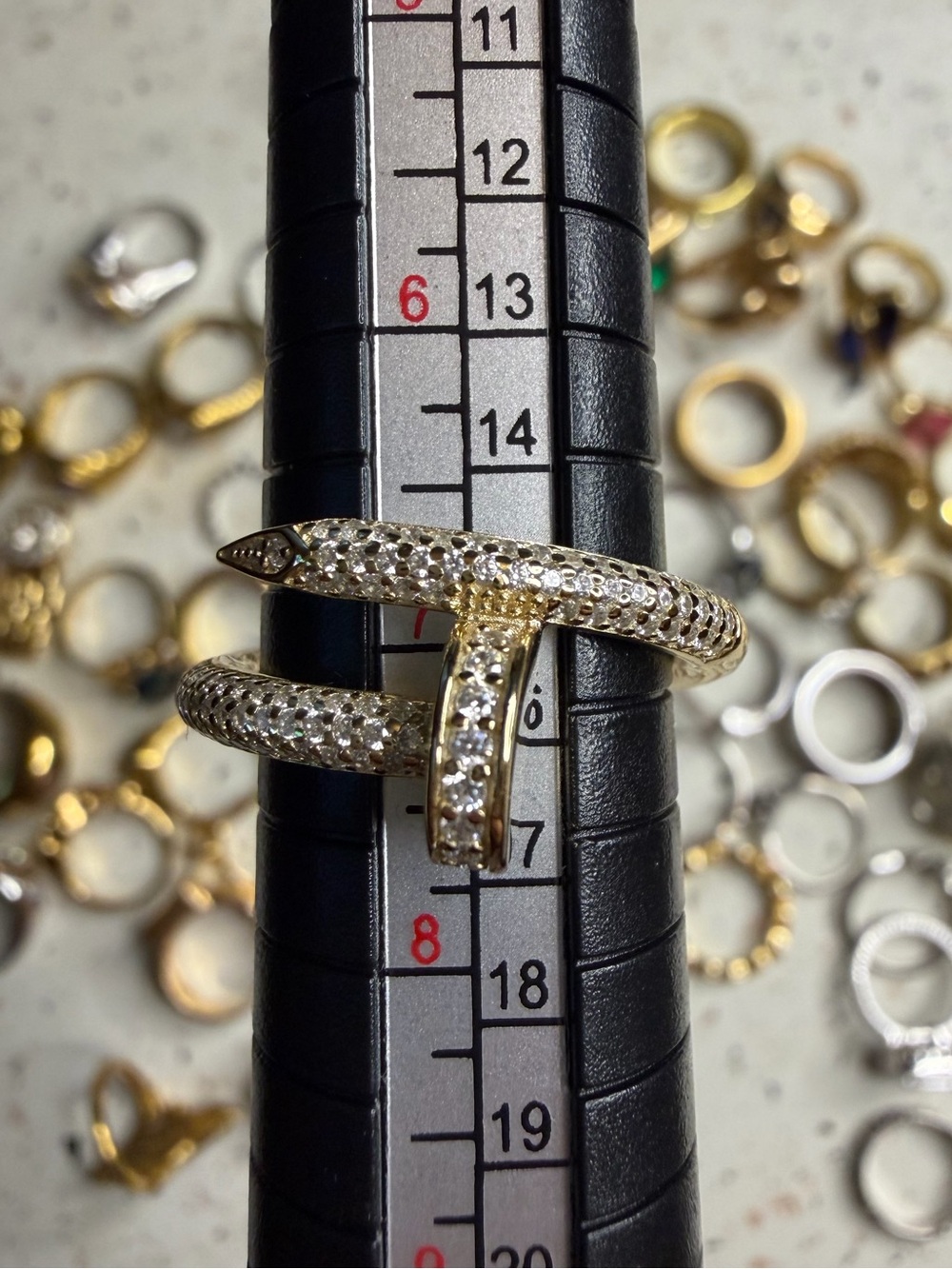 Gold plated sterling silver Screw Ring size 7